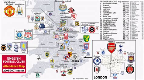 English Corner Franciscanos: Premier League Football Clubs on Map