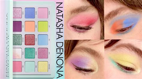 natasha denona pastel palette 🌸 4 looks review swatches and comparisons youtube