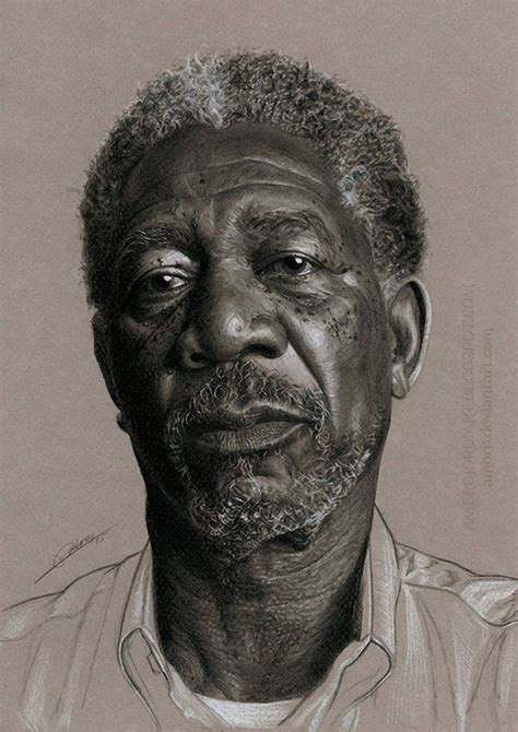 Pencil Portrait Mastery Morgan Freeman Ambr0 Contemporary