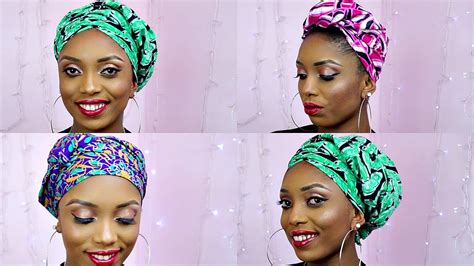 How To Tie African Ankara Head Wrap Scarf Three Unique Styles Youtube