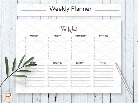 Weekly To Do List Weekly Planner Stationery Templates ~ Creative Market