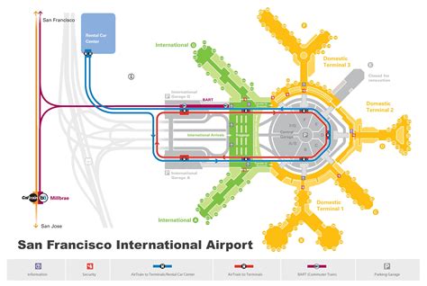 San Francisco International Airport Map Ontheworldmap Com