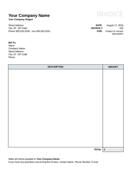 Printable Editable Invoice Template Francesco Printable