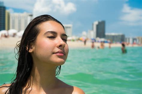 beautiful girl at the beach stock image image of bikini ethnicity 33329861