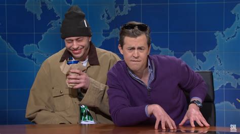 Pete Davidson Colin Jost Breaks Send SNL Weekend Update Off The Rails Mashable