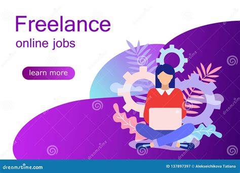 Freelancers Service Concept Web Banner Stock Vector Illustration Of