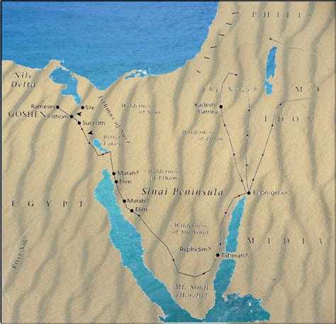 Map Of The Israelites In The Wilderness