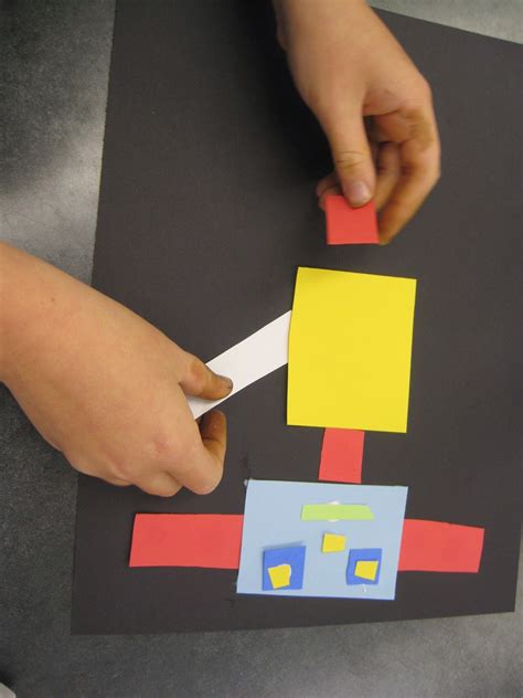Zilker Elementary Art Class 2nd Grade Geometric Shape Robot Collage