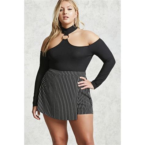 Forever21 Plus Size Woven Striped Skort 18 Liked On Polyvore