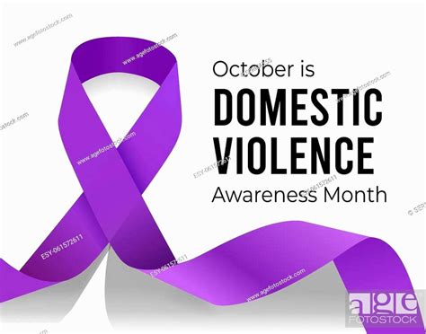 Domestic Violence Awareness Month Vector Illustration With Ribbon On