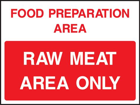 Food Prep Area Raw Meat Area Only Signs 2 Safety