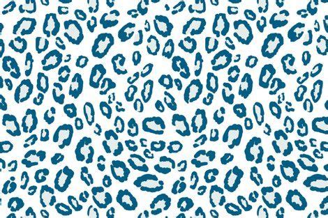 Colorful Fabrics Digitally Printed By Spoonflower Leopard In Marine