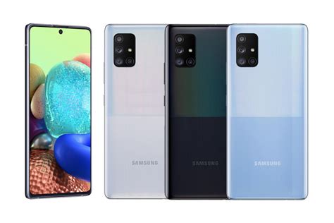 Samsung galaxy a71 comes with android 10 os, 6.7 inches amoled fhd+ display, snapdragon 730g chipset, quad 64mp + 12mp + 5mp + 5mp rear and 32mp selfie cameras. Samsung Galaxy A71 5G render and price leak ahead of ...