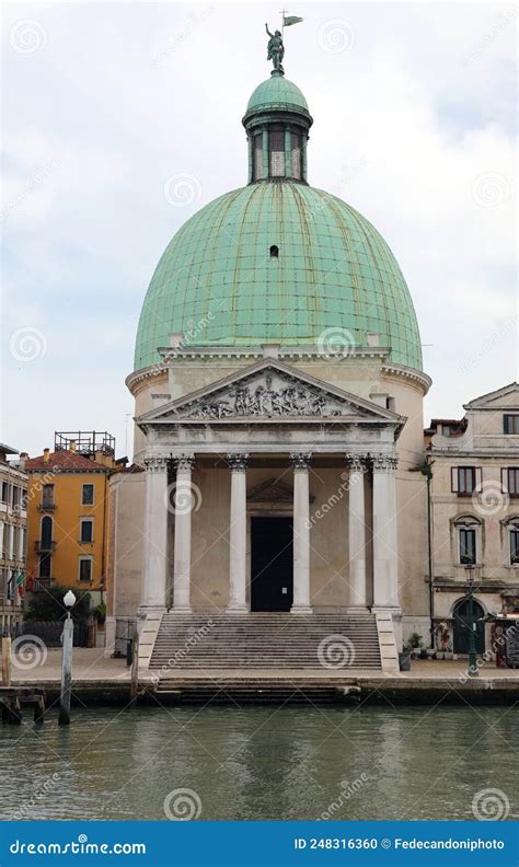 Big Dome Of The Church Dedicated To San Simeon Piccolo In Venice Stock