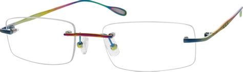 Multicolor Rimless Titanium Frame 5295 Zenni Optical Eyeglasses