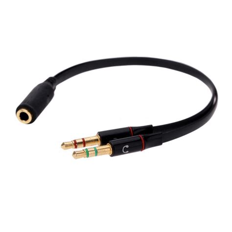 black 3 5mm y splitter 2 jack male to 1 female headphone mic audio adapter di3k in hdmi cables