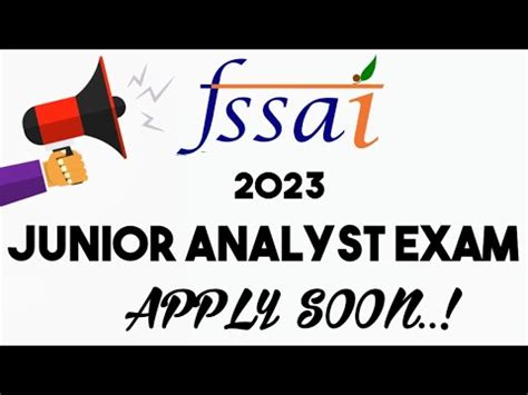 Fssai 2023 JUNIOR ANALYST EXAM ANNOUNCED Fssai Junioranalyst