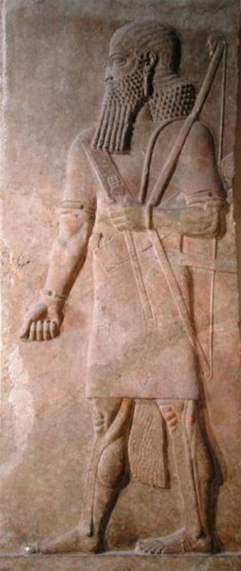 Relief Of An Assyrian Warrior From The Assyrian Als Kunstdruck Oder