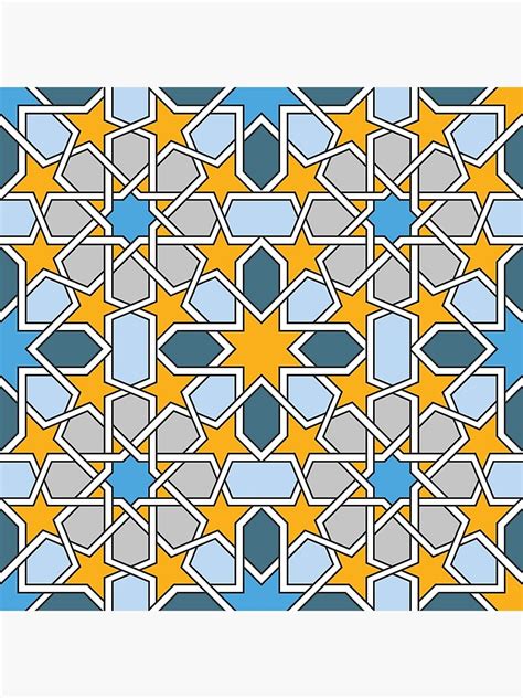 Moroccan Tile Design Seamless Oriental Pattern Morocco Blue Orange