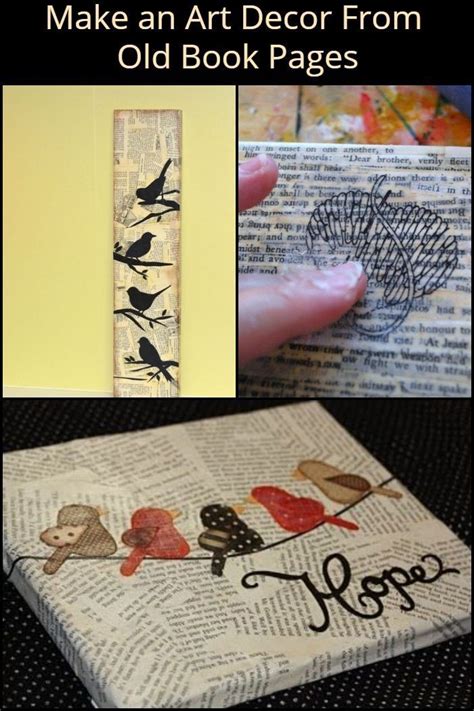 Make An Art Decor From Old Book Pages Craft Projects For Every Fan