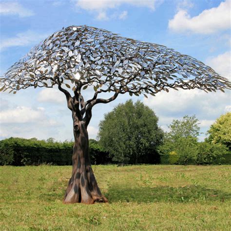 Large Public Stainless Steel Tree Sculpture For City Decoration