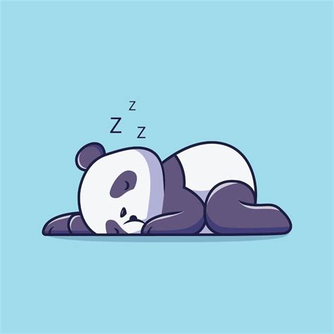 Premium Vector Cute Panda Sleeping Cartoon Illustration