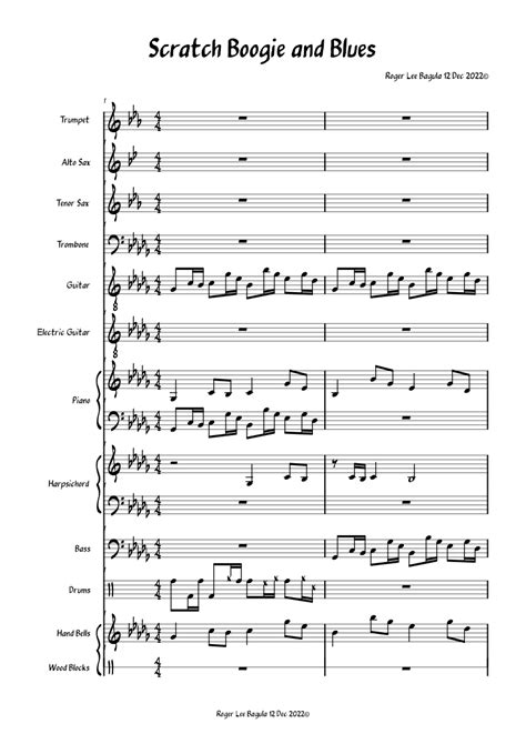 Scratch Boogie And Blues Sheet Music For Piano Trombone Harpsichord Saxophone Alto And More