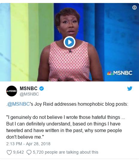 msnbc s joy reid addresses homophobic blog post controversy bbc news