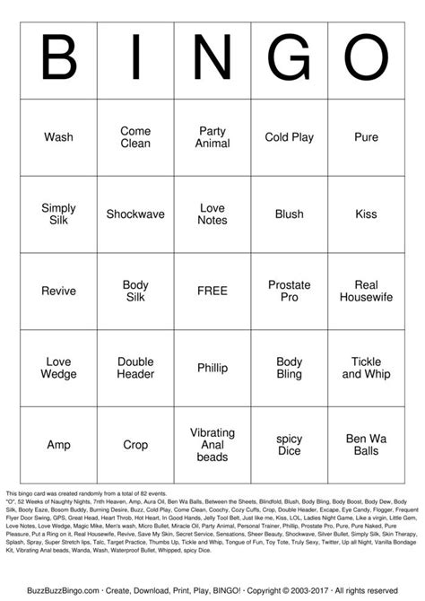 Naughty Bingo Bingo Cards To Download Print And Customize