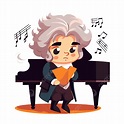베토벤 클립 아트 만화 베토벤 피아노에서 음악을 듣고 벡터, 베토벤, 클립 아트, 만화 PNG, 일러스트 및 벡터 에 대한 무료 ...