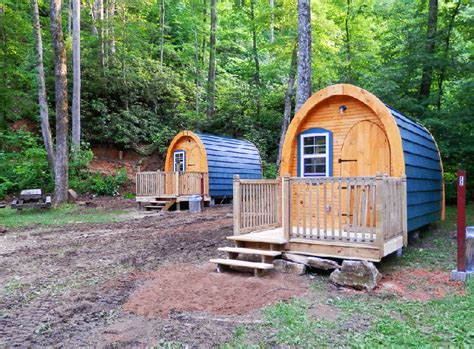 Catawba Falls Campground Gypsy Cabins Are Tiny Hikers Retreats In