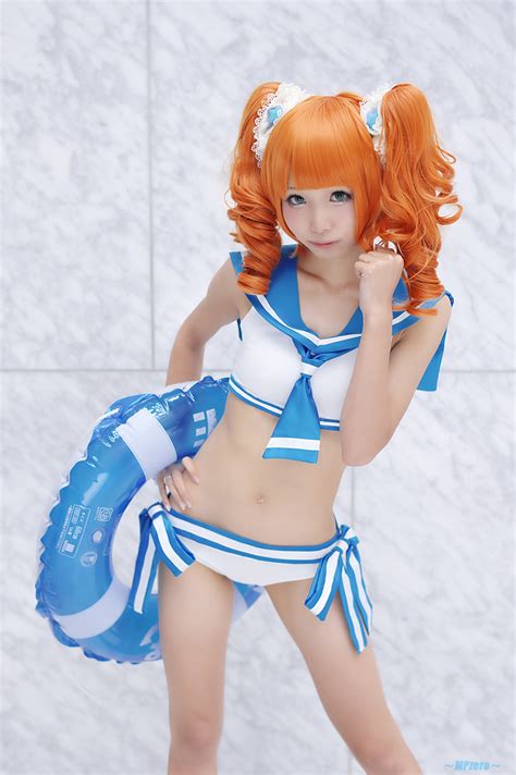 Bikini Cosplay Croptop Himemiya Mahore Idolmaster Orange Hair Sailor