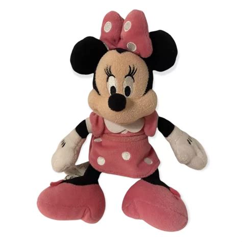 Disney Junior Minnie Mouse Pink Polka Dot Dress Plush Soft Stuffed 10