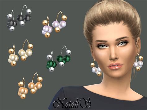 The Sims Resource Natalisgiant Pearls And Beads Earrings