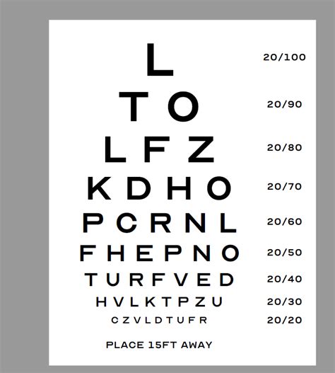 Snellen Chart Printable 50 Printable Eye Test Charts