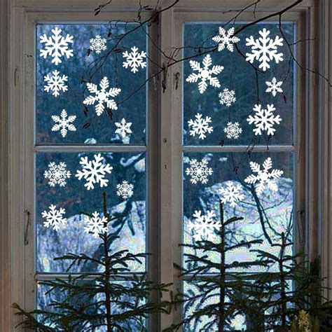 Christmas Snowflake Window Stickers Clings Decorations White
