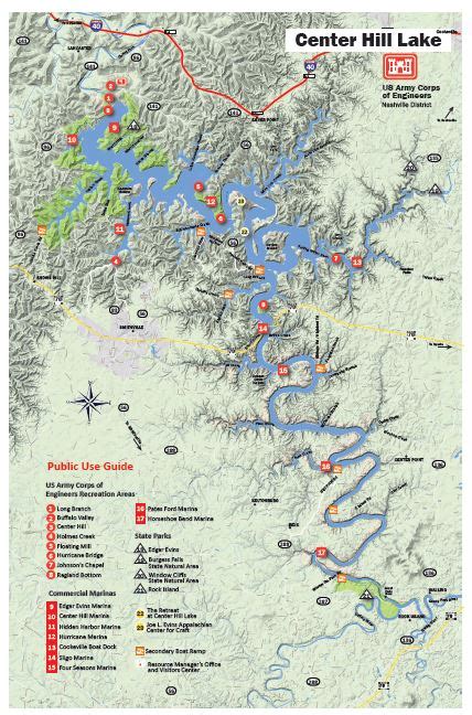 Center Hill Lake Map