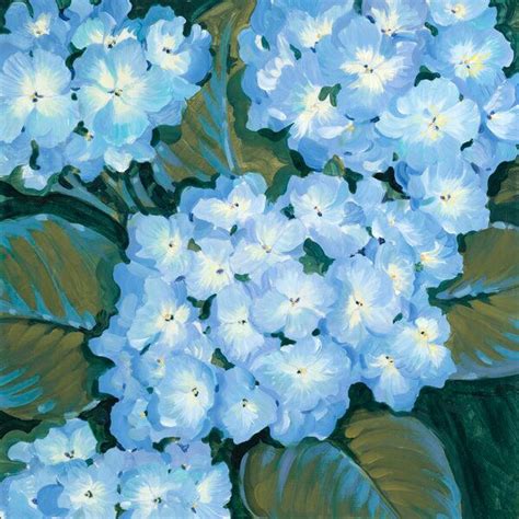 Blue Hydrangeas I Wrapped Canvas Painting On Canvas In Easy