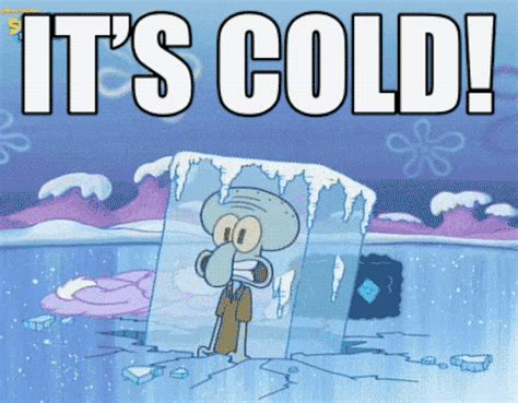 Winter Ice Cold Squidward Freezing Icy Chilly Polar Vortex 