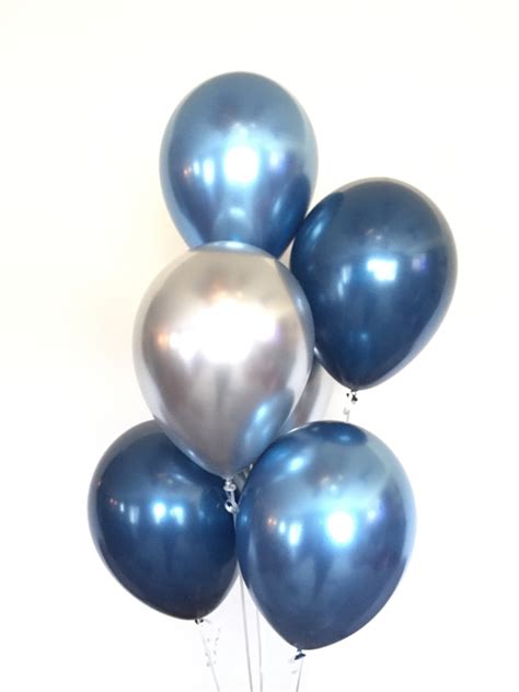 Chrome Blue Balloons Navy And Silver Balloons Navy And White