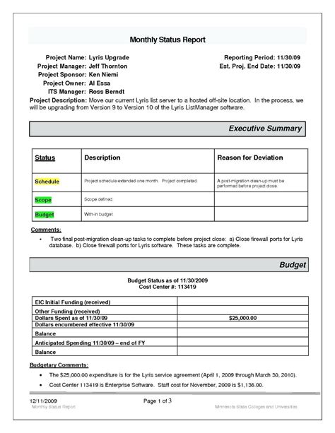 Simple Project Report Template Best Template Ideas