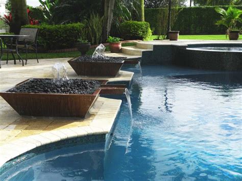 Home diy ideas diy paddling pool fountain. Outdoor Swimming Pool Water Fountain Design Ideas