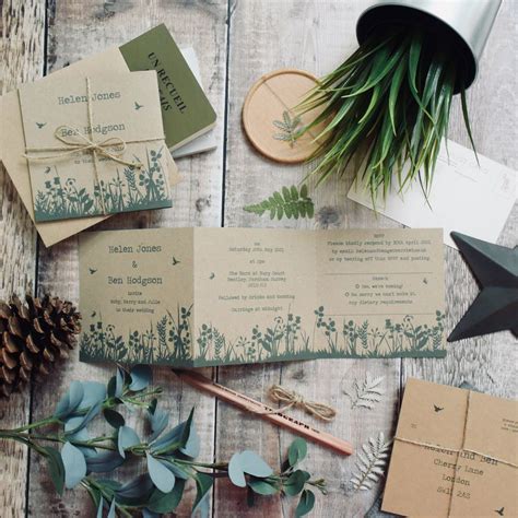 Wildflower Tri Folded Wedding Invitation By Paper And Inc Woodland