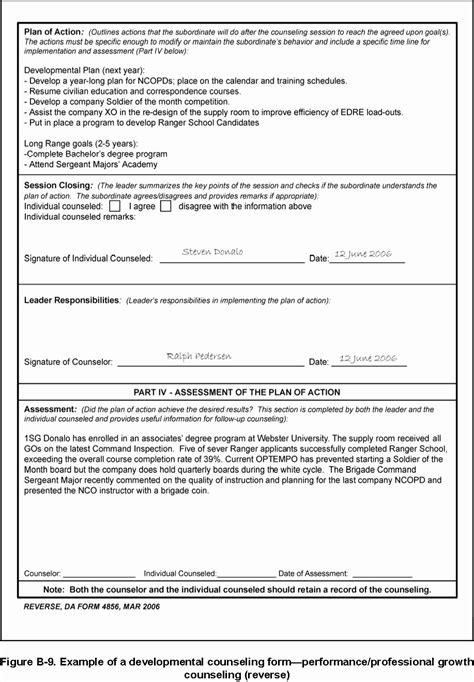 Army Initial Counseling Template Army Military