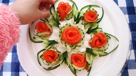 Tomato Rose Sitting On Onion Lotus Flower With Great Cucumber Designs