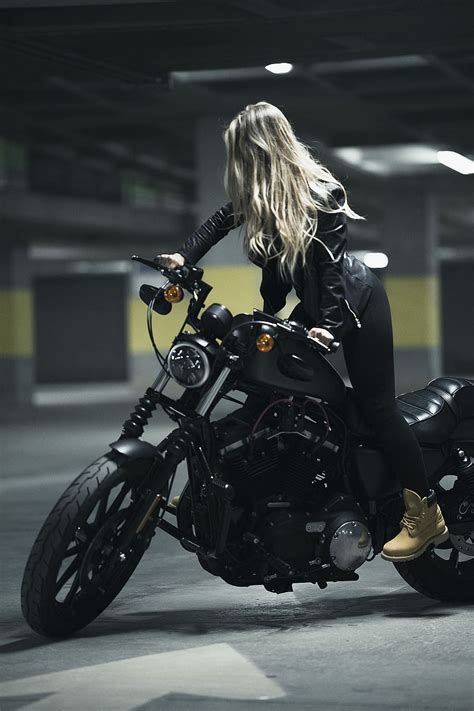 3840x2160px Free Download Hd Wallpaper Mx Moto Woman Riding On Black Cruiser Motorcycle