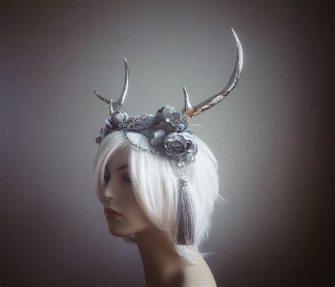 Silver Stag Headdress Sold Serpentfeathers