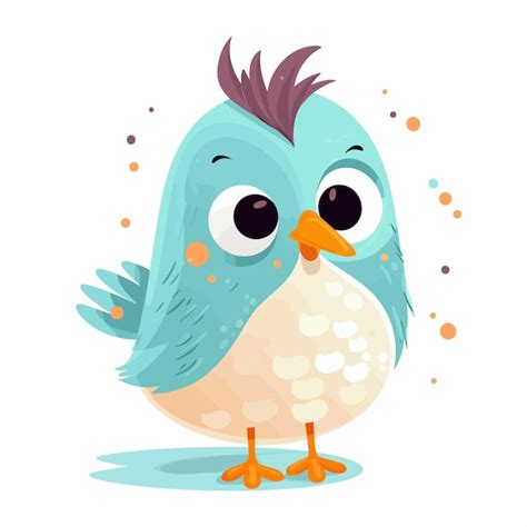 Premium Vector Cute Cartoon Little Bird Isolated On White