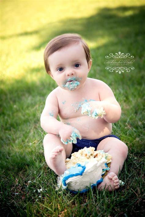 Smash Cake 1 Year Old Baby Boy Photography Outdoors Ashburn Va