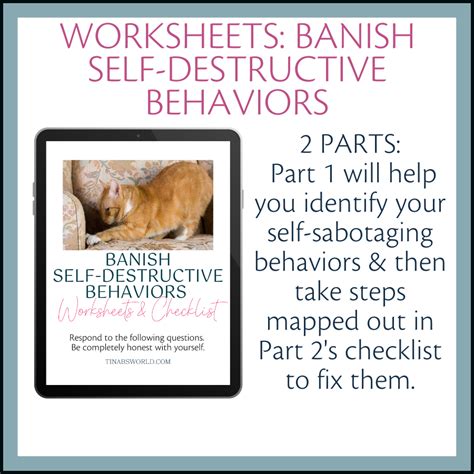 Worksheets Banish Self Destructive Behaviors